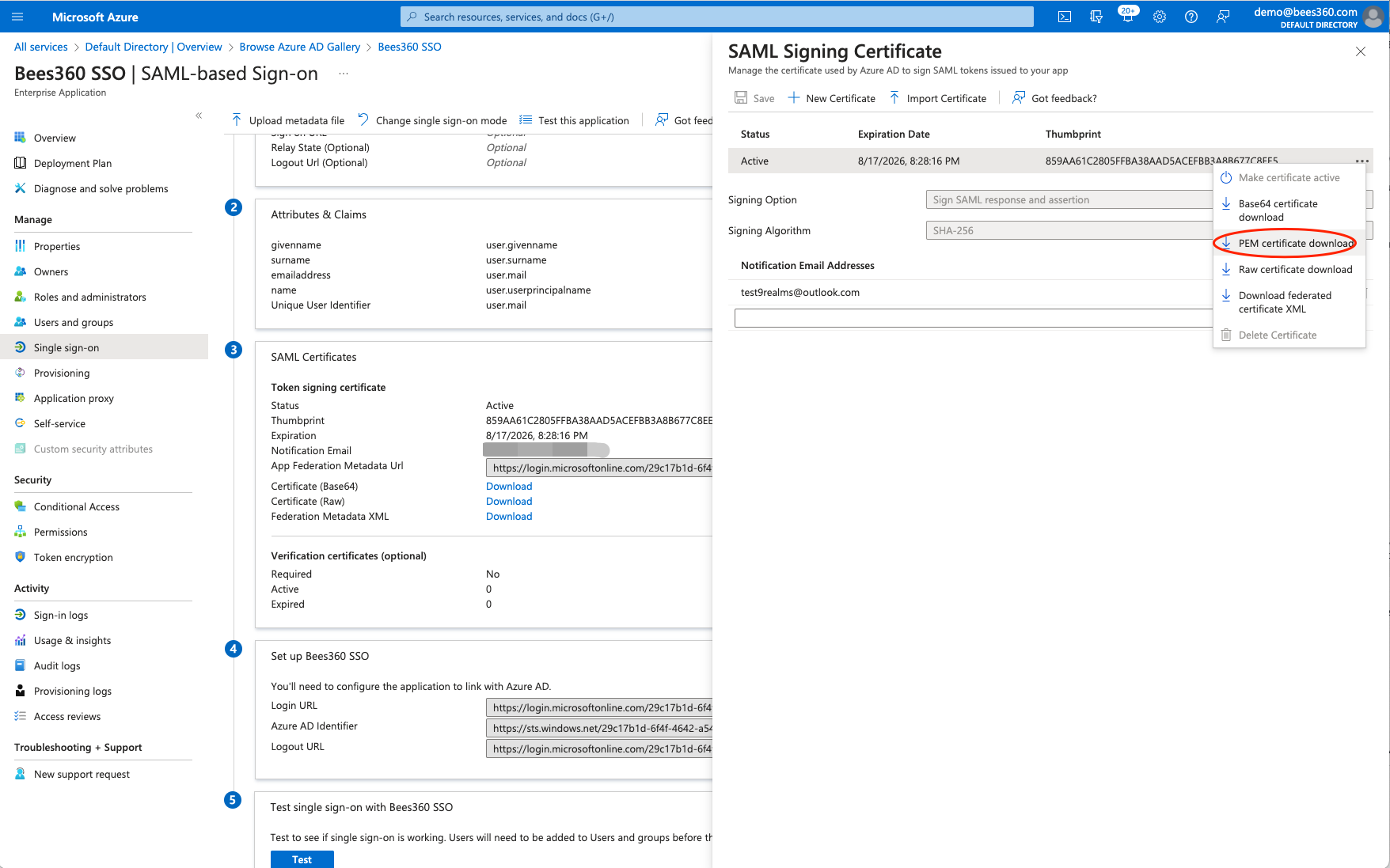 Azure Certificate Download