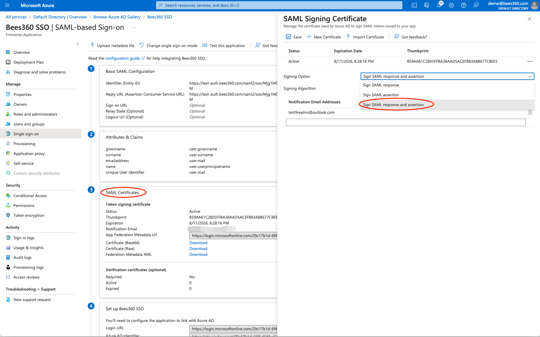 Azure Signing Option