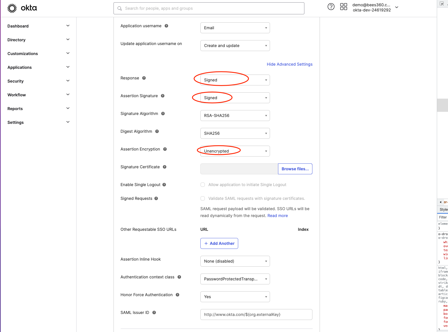 Okta Create Config Advance